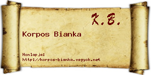 Korpos Bianka névjegykártya