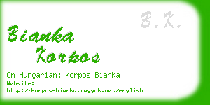 bianka korpos business card